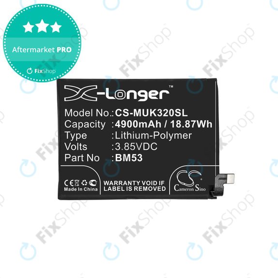 Baterija za Xiaomi Mi 10T 5G M2007J3SY, 4900mAh, Li-Pol, 3.85 V, BM53, HQ