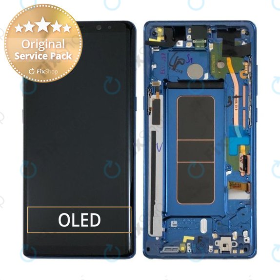 Samsung Galaxy Note 8 N950F - LCD zaslon + steklo na dotik + okvir (Deep Sea Blue) - GH97-21065B, GH97-21066B Genuine Service Pack