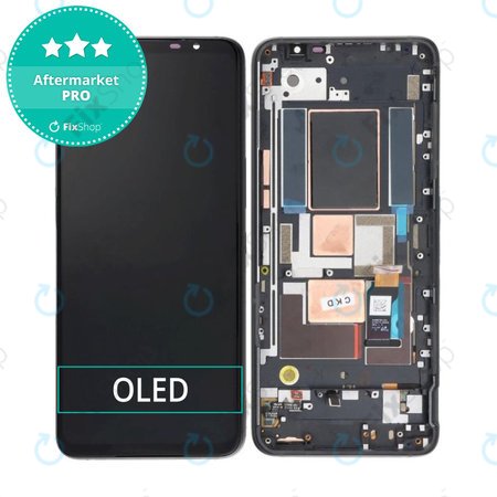 Asus ROG Phone 5s ZS676KS, 5s Pro ZS676KS-1A - LCD zaslon + steklo na dotik + okvir (Phantom Black) OLED