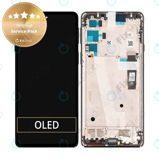 Motorola Edge 20 XT2143 - LCD zaslon + steklo na dotik + okvir (Frosted Grey) - 5D68C19192 Genuine Service Pack