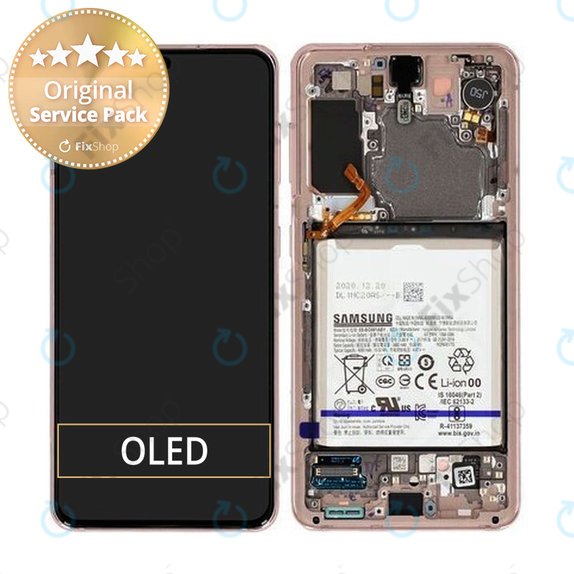 Samsung Galaxy S21 G991B - LCD zaslon + steklo na dotik + okvir + baterija (Phantom Violet) - GH82-24716B, GH82-24718B Genuine Service Pack