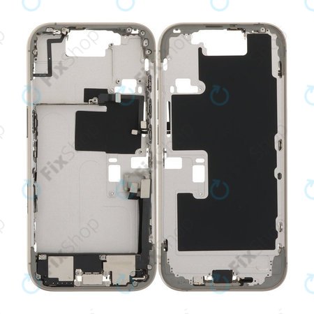 Apple iPhone 16 Pro - Srednji Okvir + Gumbi za Vklop, Glasnost in Kamero (Natural Titanium)