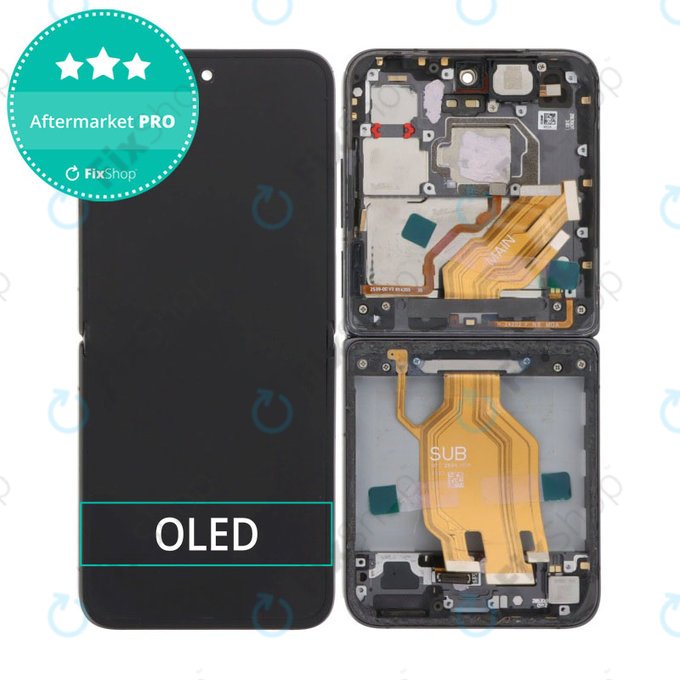 Xiaomi Mix Flip 2405CPX3DC - LCD zaslon + steklo na dotik + okvir (Black) OLED