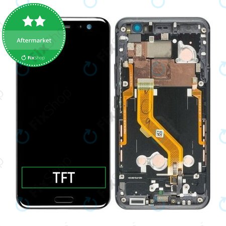 HTC U11 - LCD zaslon + steklo na dotik + okvir (Black) TFT