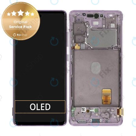 Samsung Galaxy S20 FE 5G G781B - LCD zaslon + steklo na dotik + okvir (Cloud Lavender) - GH82-24214C, GH82-24215C, GH82-29056C Genuine Service Pack