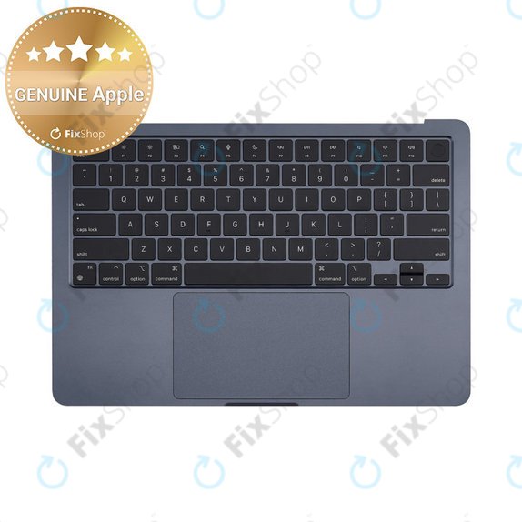 Zgornji okvir tipkovnice za MacBook Air 13", A3113 (2024), US tipkovnico in baterijo, Midnight, 661-40230, Genuine Apple