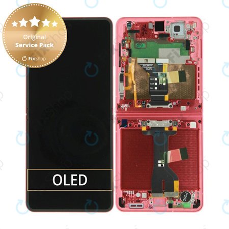 Samsung Galaxy Z Flip 7 F766B - LCD zaslon + steklo na dotik + okvir (Coralred) - GH82-37581D Genuine Service Pack