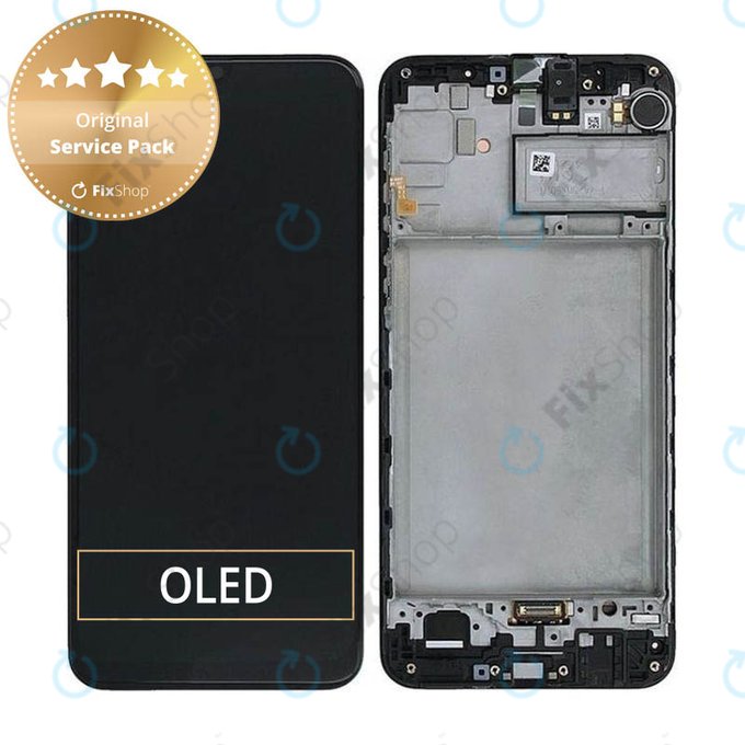Samsung Galaxy M21 M215F - LCD zaslon + steklo na dotik + okvir (Black) - GH82-22509A, GH82-22836A, GH82-21266A, GH82-21265A Genuine Service Pack