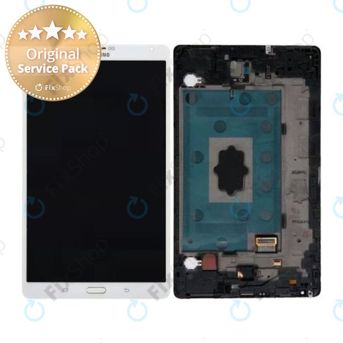 Samsung Galaxy Tab S 8.4 T705 - LCD zaslon + steklo na dotik + okvir (bleščeče bela) - GH97-16095A Genuine Service Pack