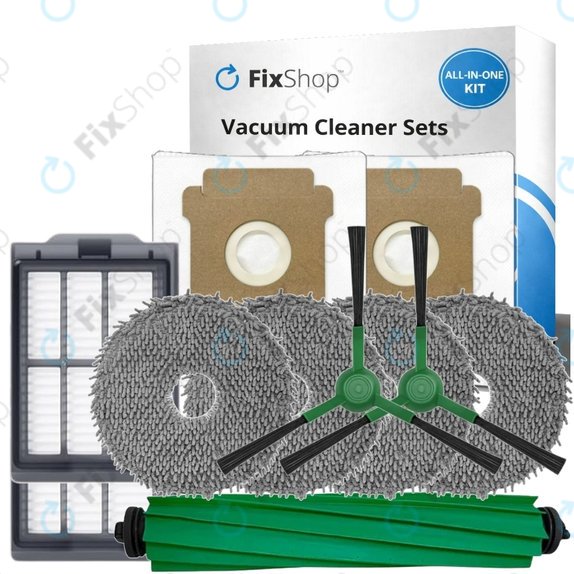 Komplet nadomestnih delov za iRobot Roomba Plus 405 Combo, 505 Combo (1x Glavna krtača, 2x Filter, 2x Stranska krtača, 4x Krpa za brisanje, 2x Vrečka za prah)