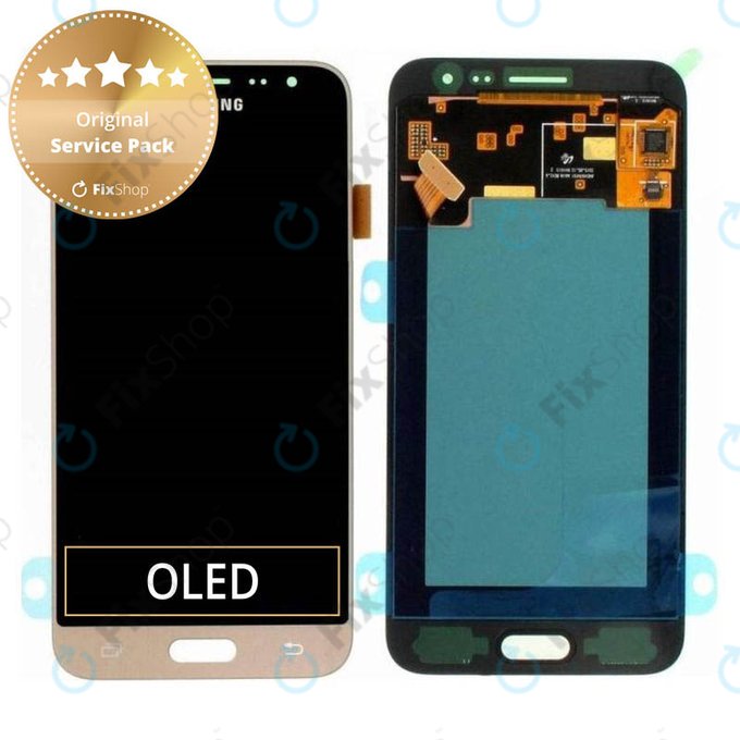 Samsung Galaxy J3 J320F (2016) - LCD zaslon + steklo na dotik (Gold) - GH97-18414B, GH97-18748B Genuine Service Pack