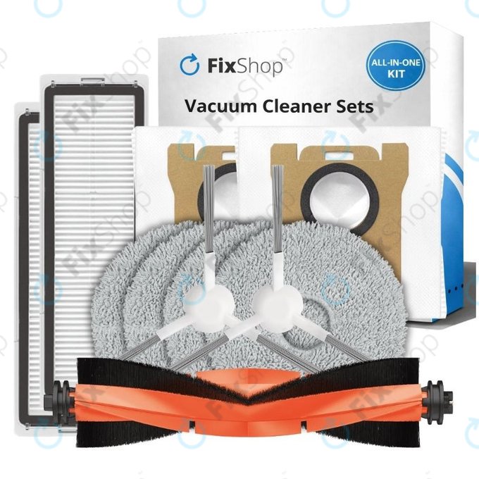 Komplet nadomestnih delov za Xiaomi Robot Vacuum X10 (1x Glavna krtača, 2x Filtri, 2x Stranski krtači, 2x Krpe za brisanje, 2x Vrečke za prah)