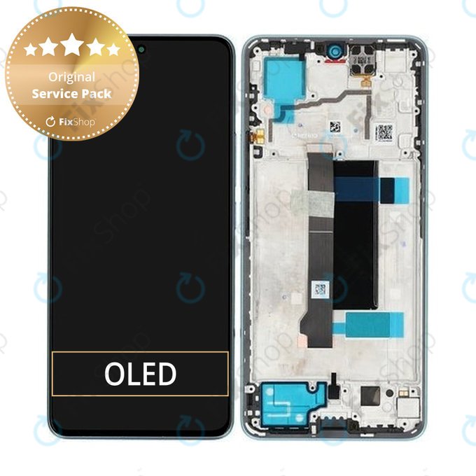 Xiaomi Redmi Note 13 Pro 5G 2312DRA50C - LCD zaslon + steklo na dotik + okvir (Ocean Teal) - 5600010N1600 Genuine Service Pack