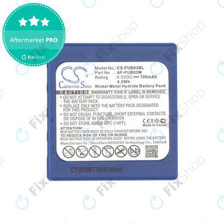 Baterija za HBC Fub3a, 700mAh, Ni-MH, 6V, AF-FUB03M, HQ