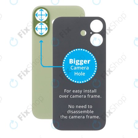 Apple iPhone 17 - Steklo zadnjega ohišja s povečano luknjo za kamero (Sage)