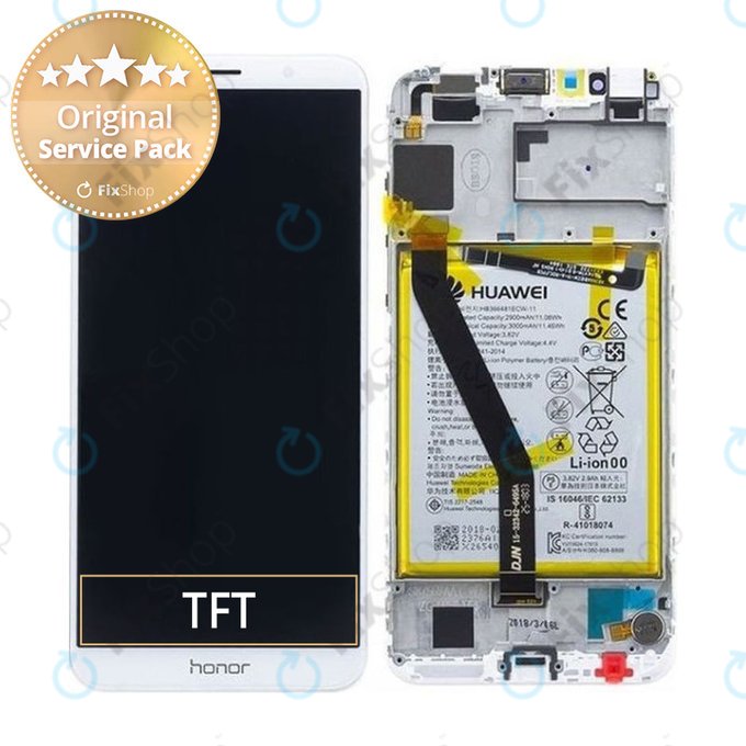 Huawei Honor 7A - LCD zaslon + steklo na dotik + okvir + baterija (Gold) - 02351WER Genuine Service Pack