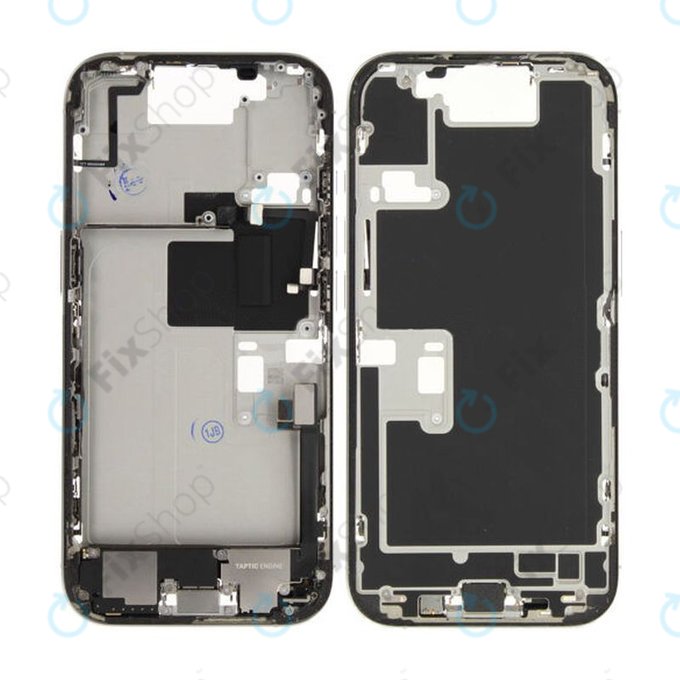 Apple iPhone 16 Pro - Srednji okvir + Gumbi za vklop + Glasnost (White Titanium)