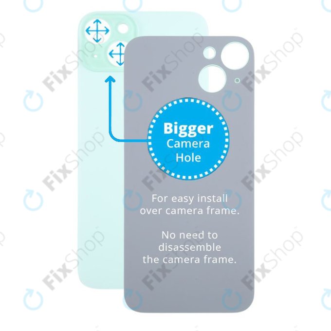 Apple iPhone 15 Plus - Steklo zadnjega ohišja s povečano luknjo za kamero (Green)