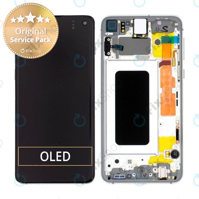 Samsung Galaxy S10e G970F - LCD zaslon + steklo na dotik + okvir (Prism White) - GH82-18852B, GH82-18836B Genuine Service Pack