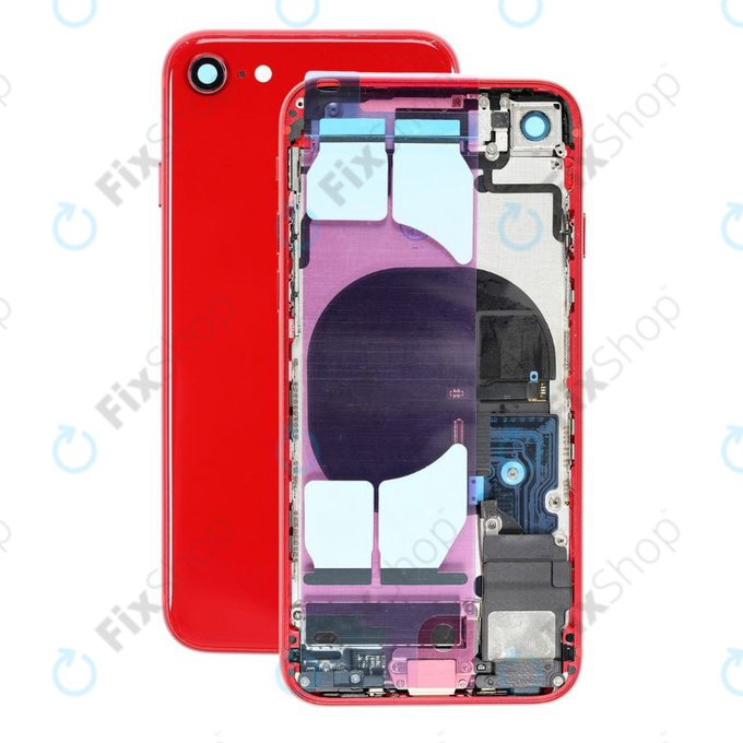 Apple iPhone SE (2nd Gen 2020) - Zadnje ohišje z majhnimi deli (Red)