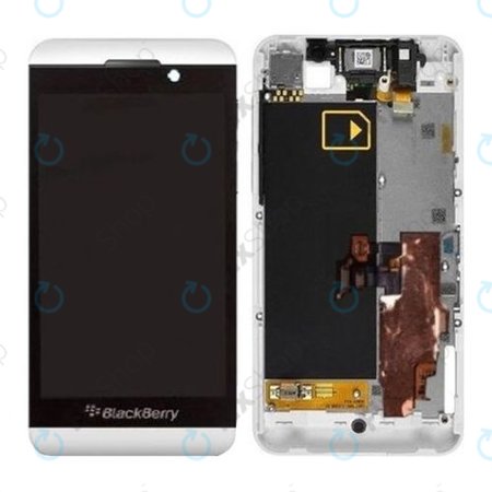 Blackberry Z10 - LCD zaslon + steklo na dotik + okvir 3G (White) TFT