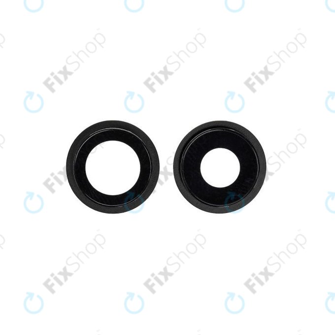 Apple iPhone 12, 12 Mini - Steklo zadnje kamere z okvirjem (Black) - 2 kosa