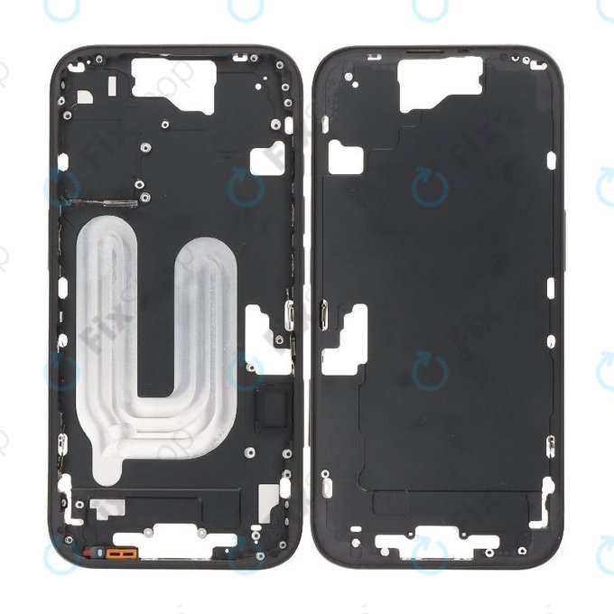 Apple iPhone 16 - Srednji okvir + Gumbi za vklop + Glasnost (Black)