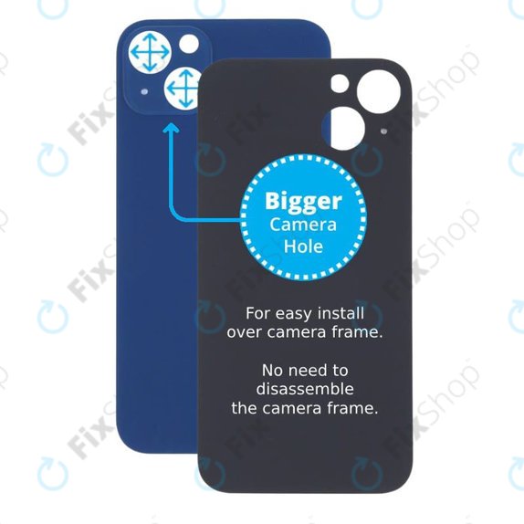 Apple iPhone 13 - Steklo zadnjega ohišja s povečano odprtino za kamero (Blue)