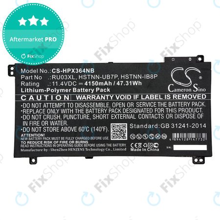 Baterija za HP ProBook x360 440 G1, x360 11 G3, 4150mAh, Li-Pol, 11.4V, HSTNN-UB7P, HQ