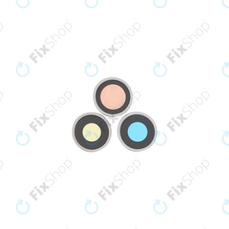 Apple iPhone 16 Pro, 16 Pro Max - Steklo zadnje kamere z okvirjem (White Titanium) - 3 kosi