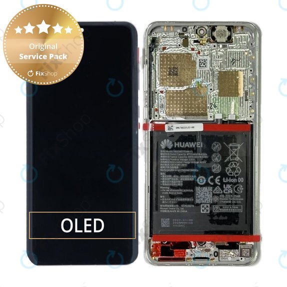 Huawei P60 Pro - LCD zaslon + steklo na dotik + okvir + baterija - 02355MUT Genuine Service Pack