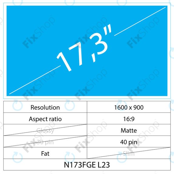 17.3 LCD Fat mat 40 pin HD+