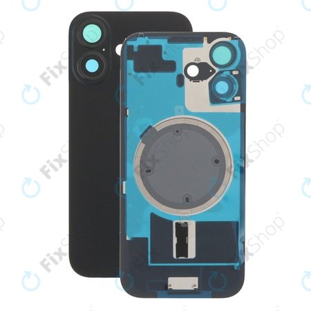 Apple iPhone 17 - Steklo zadnjega ohišja + Leča kamere + Kovinska plošča + Magsafe magnet (Black)