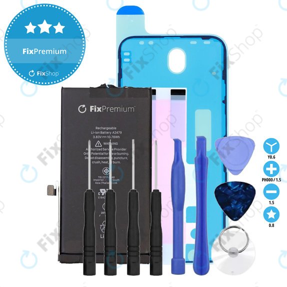 Baterija za iPhone 12, 12 Pro, 2815mAh, Lepilo (Adhesive), Orodja, FixPremium
