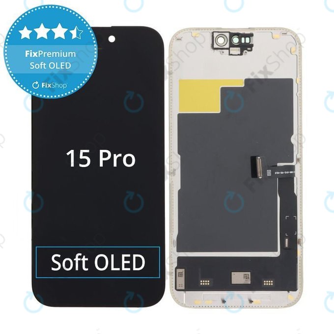 Zaslon Soft OLED za iPhone 15 Pro - Zaslon na dotik + Okvir, DIAGNOSTIC