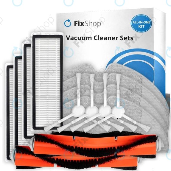 Komplet nadomestnih delov za Xiaomi Mi Robot Vacuum Mop (Mijia 1C), 2 (Mijia 2C) 2 Pro+ (Mijia 1T) (2x Glavna krtača, 4x Filter, 4x Stranska krtača, 4x Krpa za brisanje)