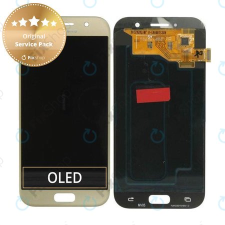 Samsung Galaxy A5 A520F (2017) - LCD zaslon + steklo na dotik (Gold Sand) - GH97-19733B, GH97-20135B Genuine Service Pack