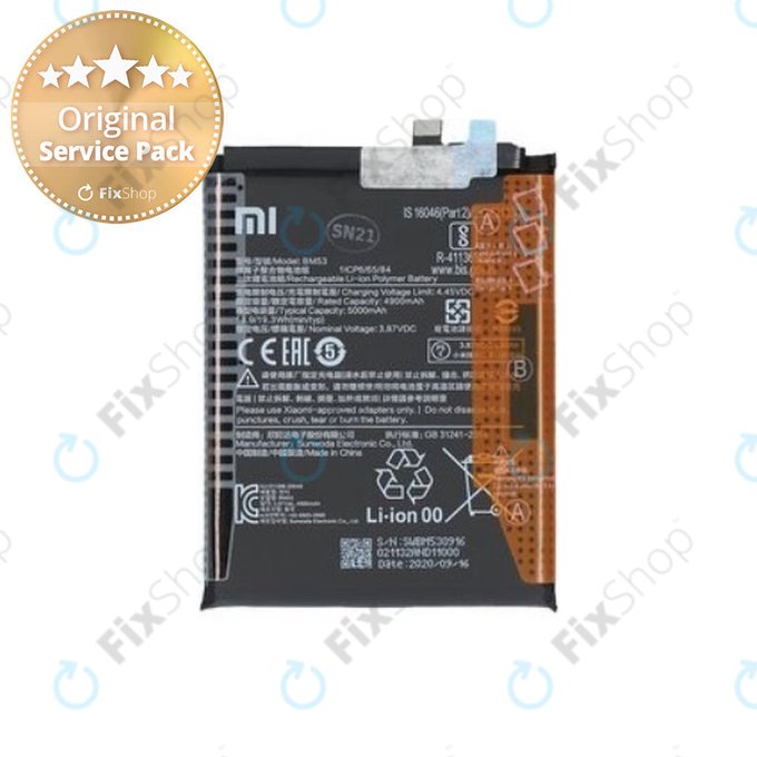 Xiaomi Mi 10T 5G, 10T Pro 5G - Baterija BM53 5000mAh - 46020000355Z Genuine Service Pack