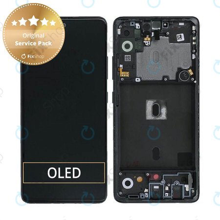 Samsung Galaxy A51 5G A516B - LCD zaslon + steklo na dotik + okvir (Prism Cube Black) - GH82-23100A, GH82-23124A Genuine Service Pack