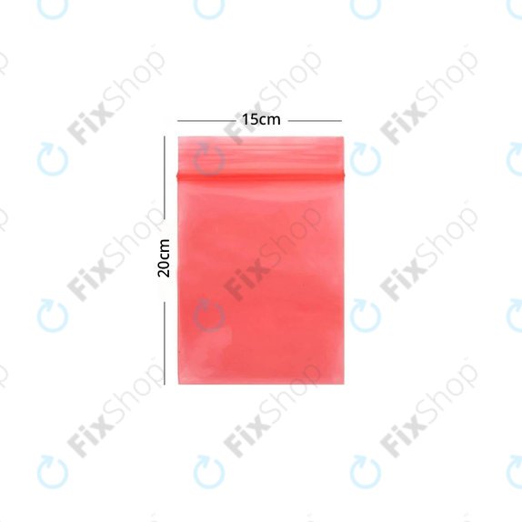 ESD antistatična vrečka z zadrgo (Red) - 15x20cm 100 kosov