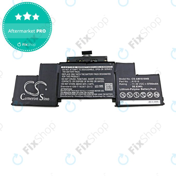 Apple MacBook Pro 15" A1398 (Mid 2015) - Baterija A1618 8700mAh HQ