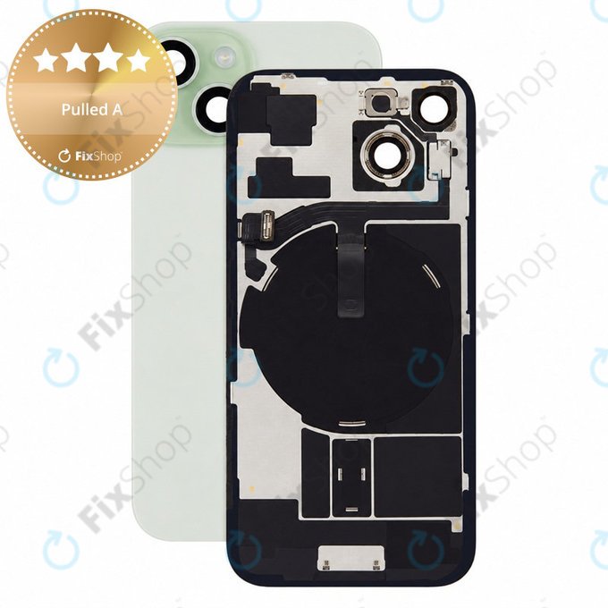 Steklo zadnjega ohišja za iPhone 15, Green, Pulled A