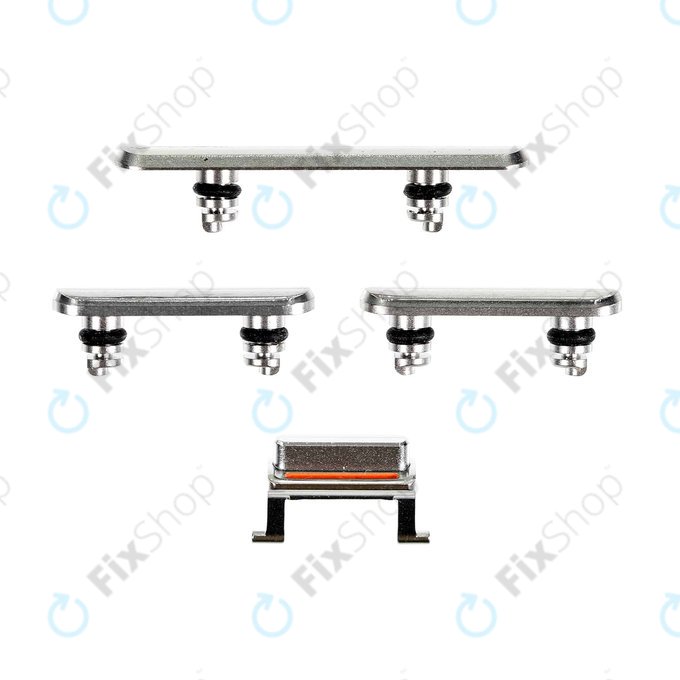 Apple iPhone XS Max - Set gumbov za glasnost + vklop + tihi način (Silver)