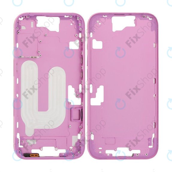 Apple iPhone 16 - Srednji okvir + Gumbi za vklop + Glasnost (Pink)