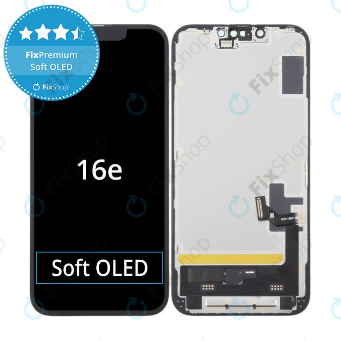 Apple iPhone 16e - LCD zaslon + steklo na dotik + okvir Soft OLED FixPremium