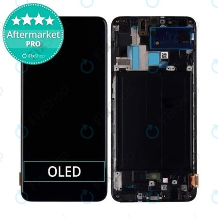 Samsung Galaxy A70 A705F - LCD zaslon + steklo na dotik + okvir (Black) OLED