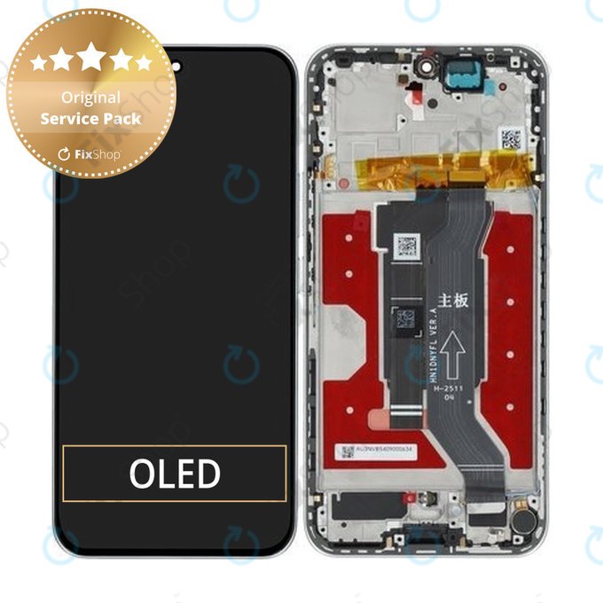Honor 400 - LCD zaslon + steklo na dotik + okvir (Meteor Silver) - 0235APNS Genuine Service Pack