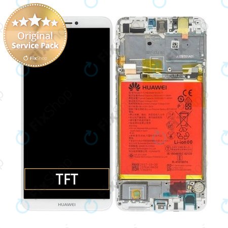 Huawei P Smart FIG-L31 - LCD zaslon + steklo na dotik + okvir + baterija (White) - 02351SVE, 02351SVL Genuine Service Pack
