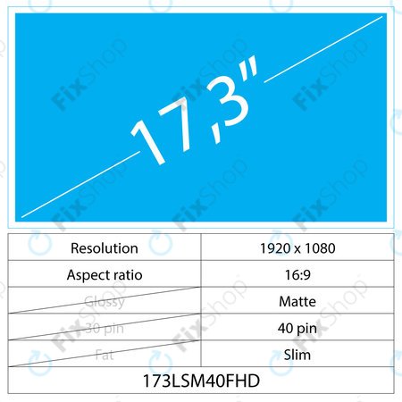 17.3 LCD Slim mat 40 pin FHD