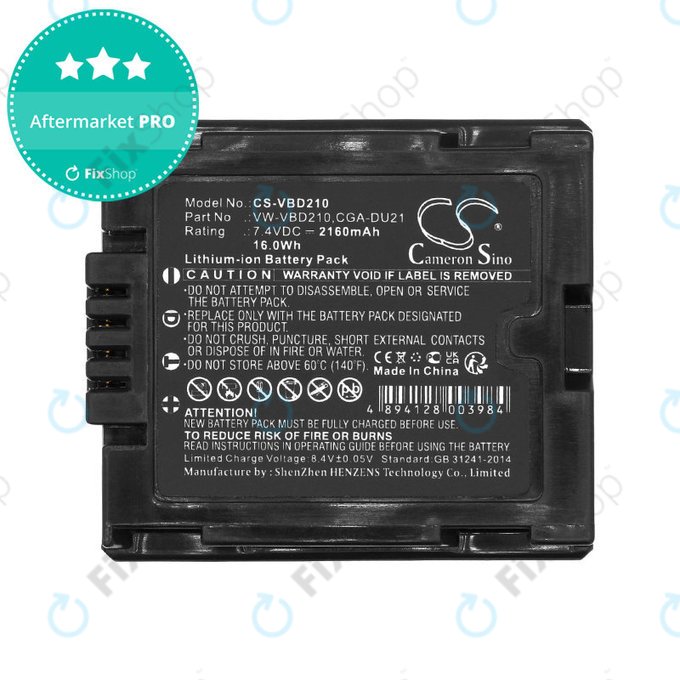 Baterija za Panasonic NV, PV, VDR, Hitachi DZ, 2160mAh, Li-Ion, 7.4V, BZ-BP14S, HQ